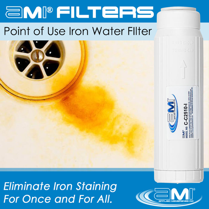 Iron Filter 2.5x10" | Iron & Manganese Reducing Filter Cartridge for Point of Use or Single Appliance| For 10" Standard Housing