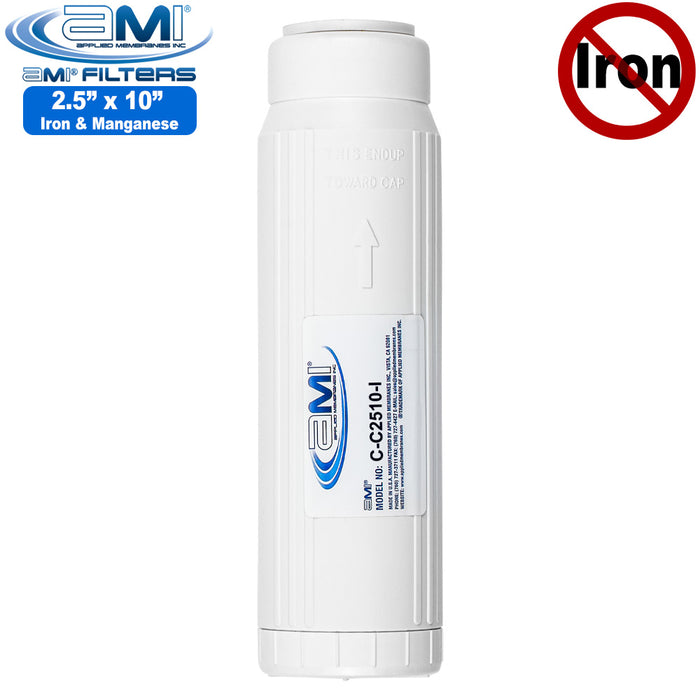 Iron Filter 2.5x10" | Iron & Manganese Reducing Filter Cartridge for Point of Use or Single Appliance| For 10" Standard Housing