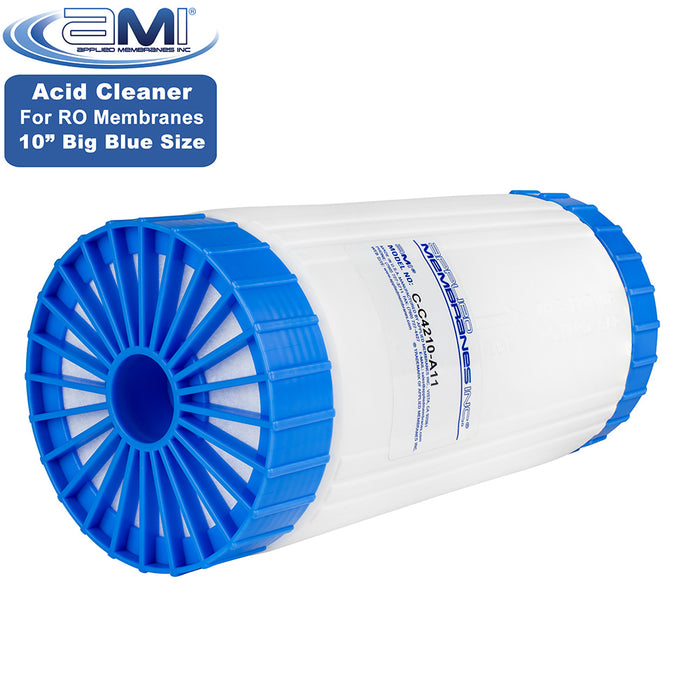Acid RO Membrane Cleaning Cartridge | 10" Big Blue Size | Low pH Membrane Cleaner to Remove Scale