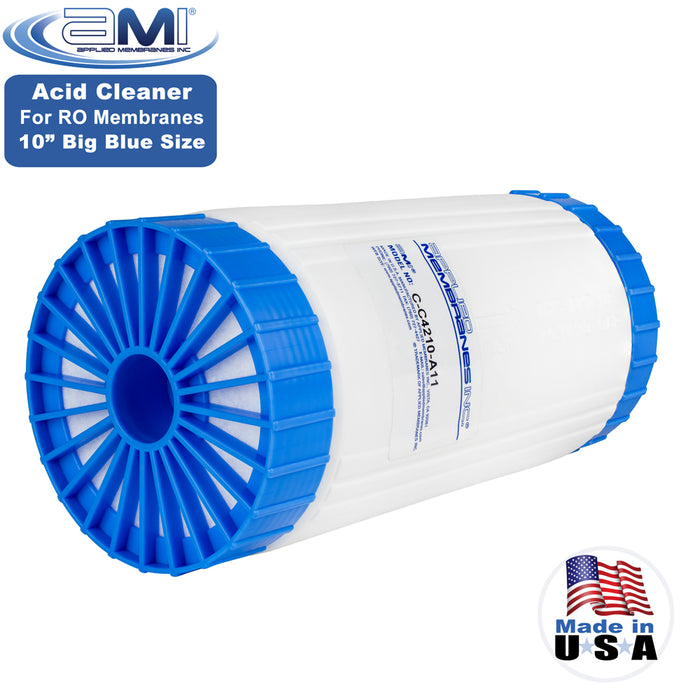 Acid RO Membrane Cleaning Cartridge | 10" Big Blue Size | Low pH Membrane Cleaner to Remove Scale