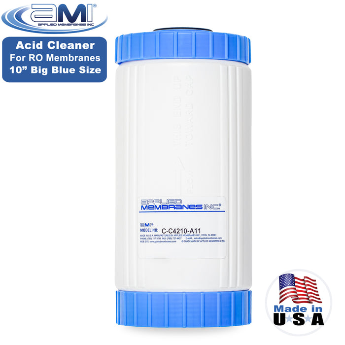 Acid RO Membrane Cleaning Cartridge | 10" Big Blue Size | Low pH Membrane Cleaner to Remove Scale