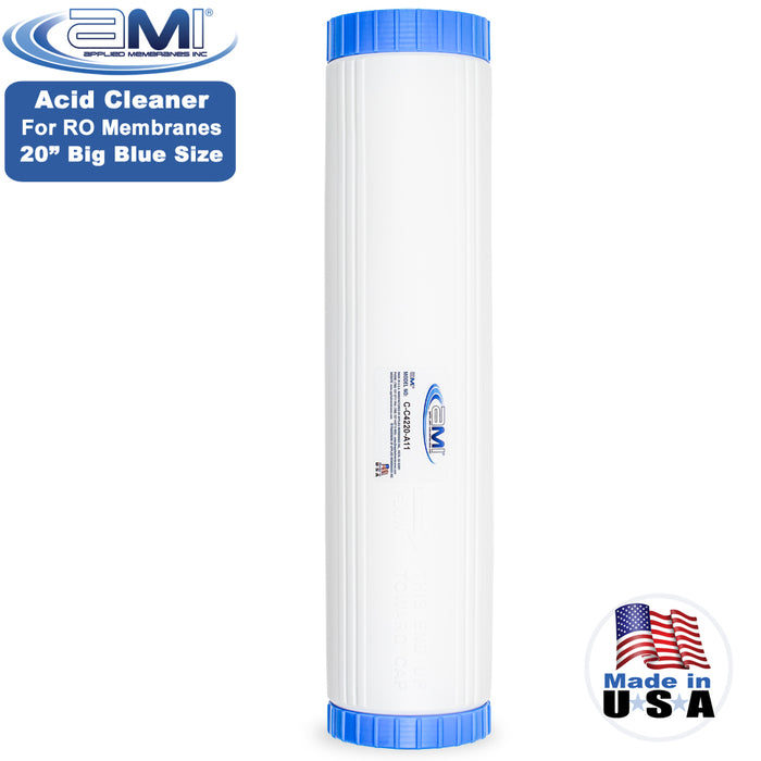 Acid RO Membrane Cleaning Cartridge | 20" Big Blue Size | Low pH Membrane Cleaner to Remove Scale