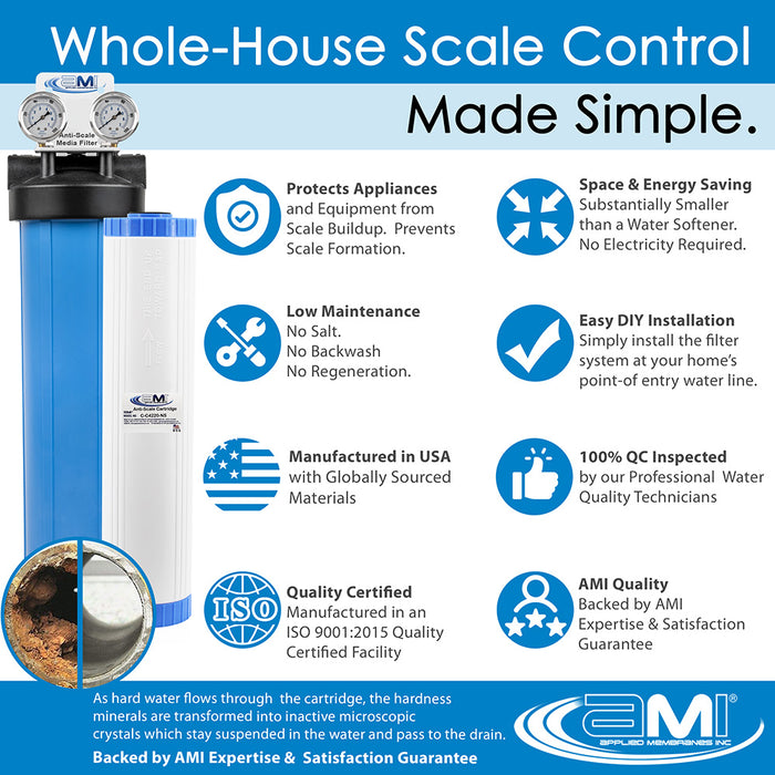 Anti-Scale System for Tankless Water Heater and Whole-House Scale Protection