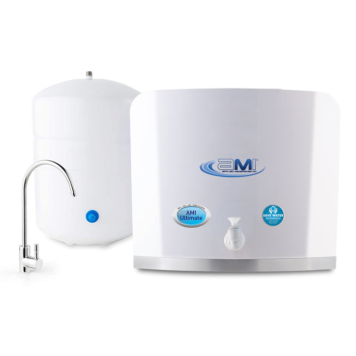 AMI Ultimate - High Flow Mineral RO + UF + UV Disinfection Drinking Water System with TDS Control & Booster Pump