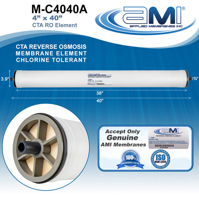 4" x 40" | CTA Commercial Reverse Osmosis RO Membrane | Chlorine Tolerant | Applied Membranes