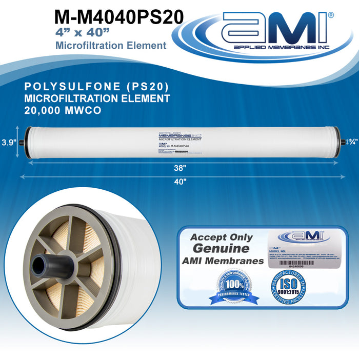 4" x 40" |PS Microfiltration Membrane Element | Polysulfone MF