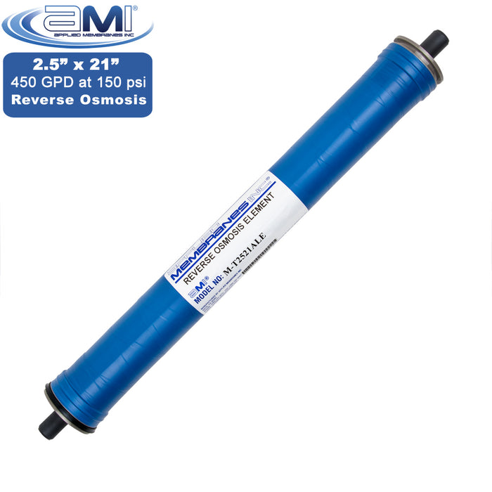 2.5” x 21” | 450 GPD | 150 PSI | Low Energy RO Membrane | Applied Membranes