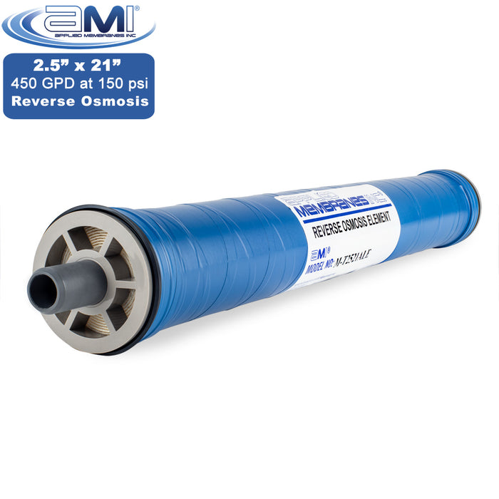 2.5” x 21” | 450 GPD | 150 PSI | Low Energy RO Membrane | Applied Membranes