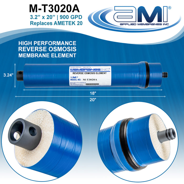 3" x 20" | RO Membrane to Replace Ametek 20 | 900 GPD | Applied Membranes, Incl