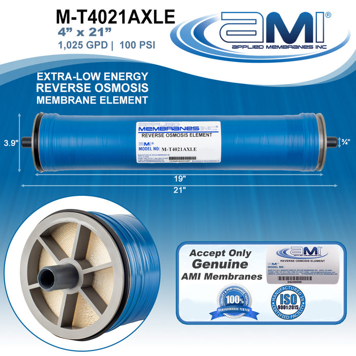 4" x 21" | 1,025 GPD | 100 PSI | XLE Extra-Low Energy RO Membrane | Applied Membranes