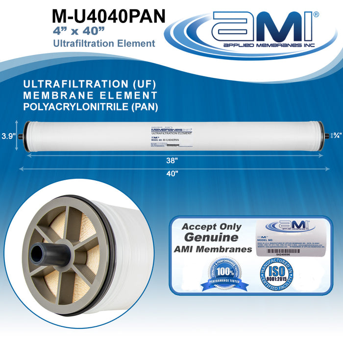 4" x 40" Ultrafiltration Membrane | Polyacrylonitrile (PAN) UF | 20,000 MWCO