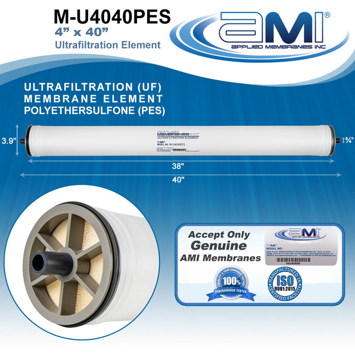 4" x 40" Ultrafiltration Membrane | Polyethersulfone (PES) UF | 10,000 MWCO