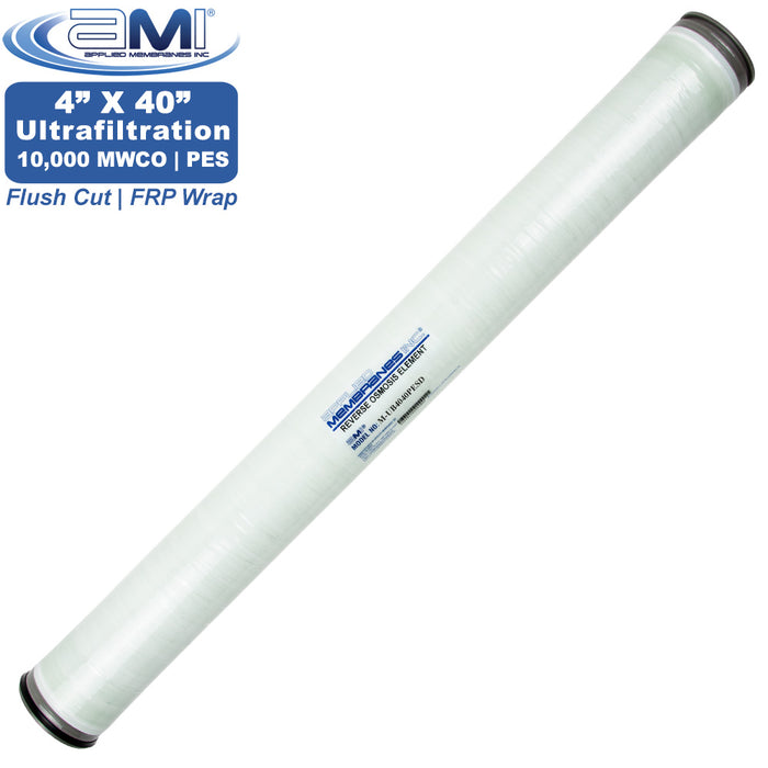 4" x 40" Ultrafiltration Membrane | Flush Cut Desal Style | FRP Wrapped | Polyethersulfone (PES) UF | 10,000 MWCO