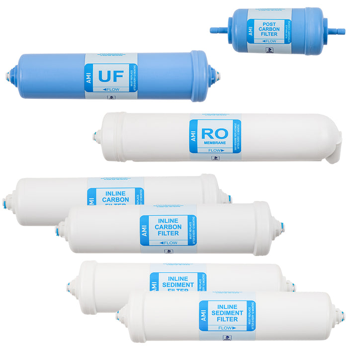 Replacement Filter Kit AMI Deluxe Home RO + UF |  1 Year Supply of Filters & Membranes