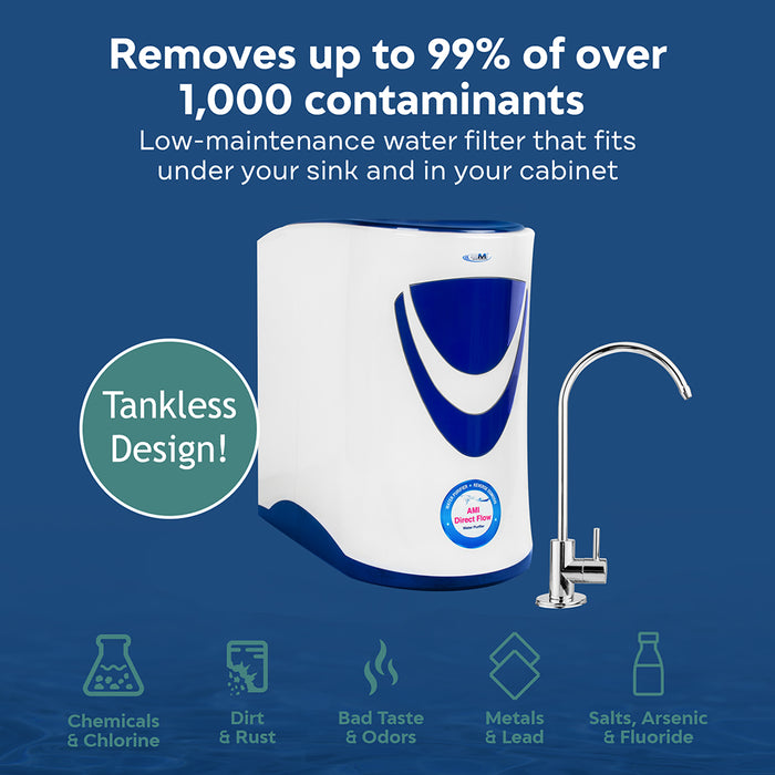 AMI Direct Flow - Tankless RO System for Home Water Treatment | 600 GPD