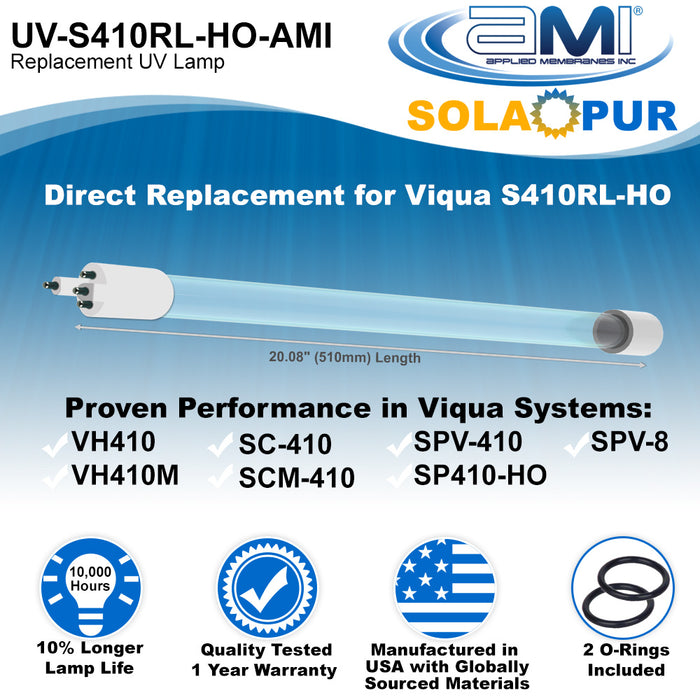 S410RL-HO Replacement UV Lamp for VIQUA VH410, VH410M, SC-410, SPV-410
