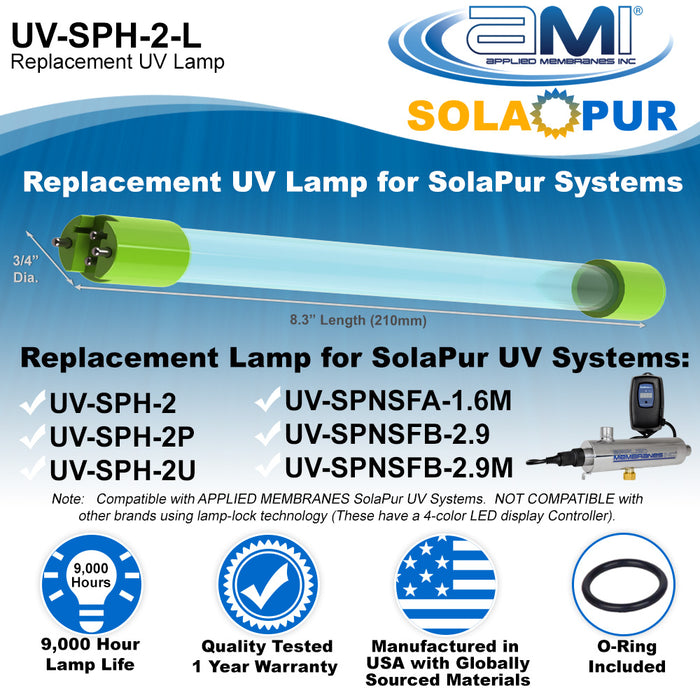 UV Lamp Replacement for Solapur UV-SPH-2 Ultraviolet Water Treatment Systems
