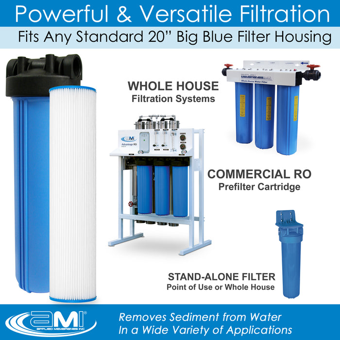 Pleated Sediment Water Filter | 20" Big Blue | 5 Micron Water Filtration Rating