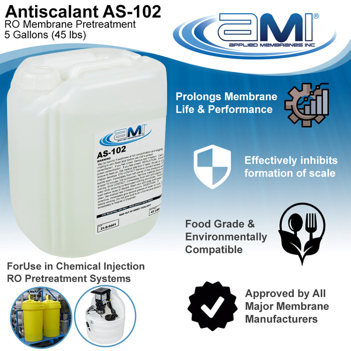 Antiscalant for RO Membrane Water Treatment Systems - Anti-scale Water Additive | 5 Gallon Container