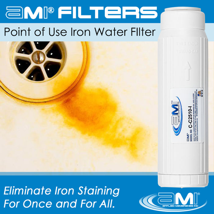 Iron Filter 2.5x10" | Iron & Manganese Reducing Filter Cartridge for Point of Use or Single Appliance| For 10" Standard Housing