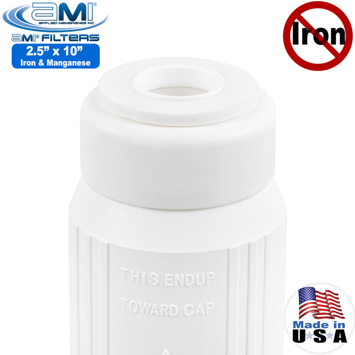 Iron Filter 2.5x10" | Iron & Manganese Reducing Filter Cartridge for Point of Use or Single Appliance| For 10" Standard Housing