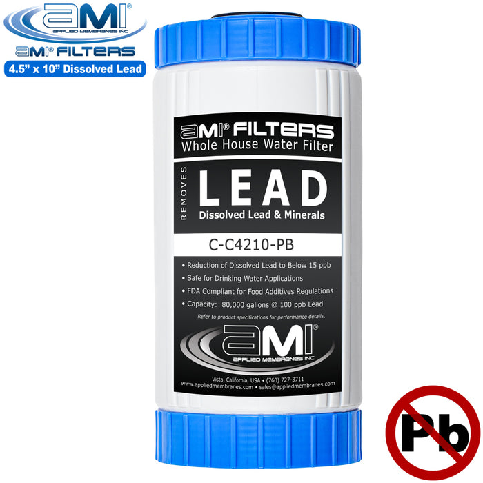 Dissolved Lead 4.5x10" | Lead Reducing Filter Cartridge for Whole House | For 10" Big Blue Housing