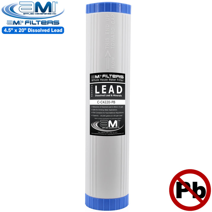 Dissolved Lead 4.5x20" | Lead Reducing Filter Cartridge for Whole House | For 20" Big Blue Housing