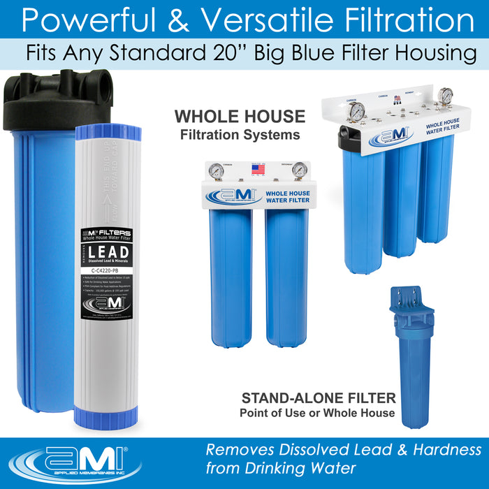 Dissolved Lead 4.5x20" | Lead Reducing Filter Cartridge for Whole House | For 20" Big Blue Housing