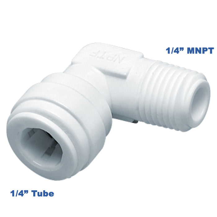 Male Elbow Fitting | 1/4" MNPT  x 1/4" QC | Fitting for Water Treatment System