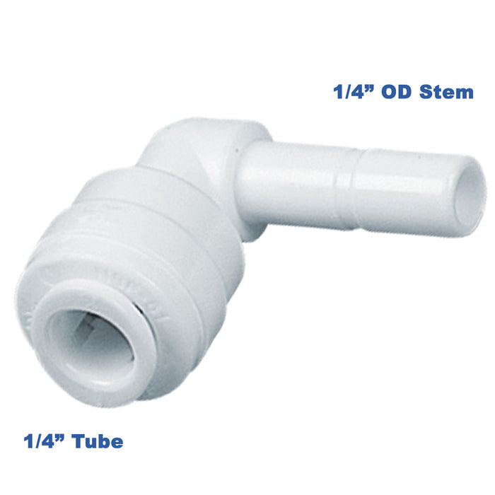 Plug-in Stem Elbow Fitting | 1/4" Stem  x 1/4" QC | Fitting for Water Treatment System