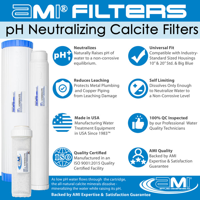 20" Standard | Calcite Neutralization Filter | For Raising Alkalinity in Low pH Water