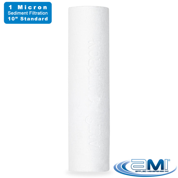 10" Sediment Water Filter | 1 Micron Filtration Rating | Melt-Blown Polypropylene Depth Filter