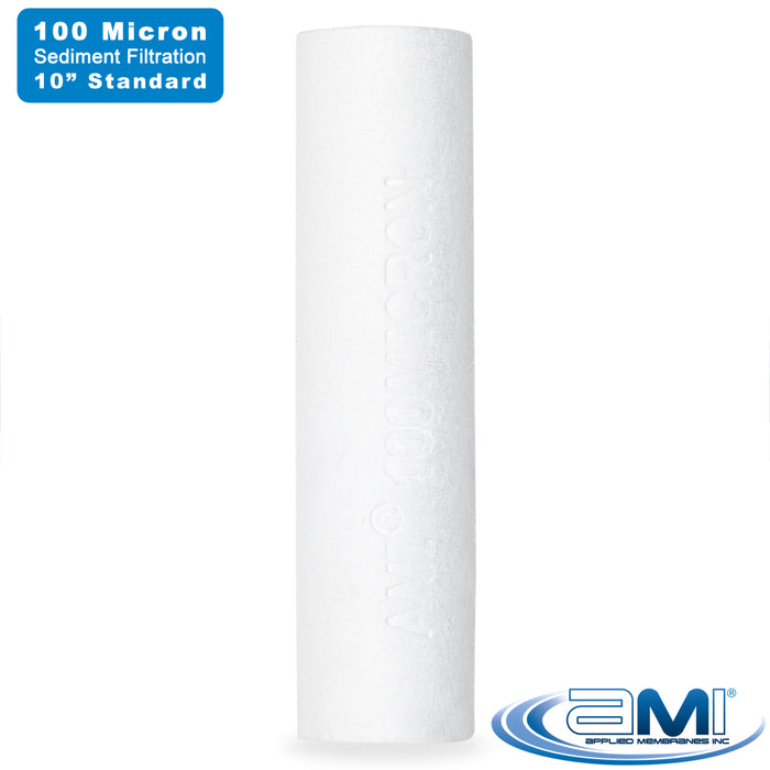 10" Sediment Water Filter | 100 Micron Filtration Rating | Melt-Blown Polypropylene Depth Filter