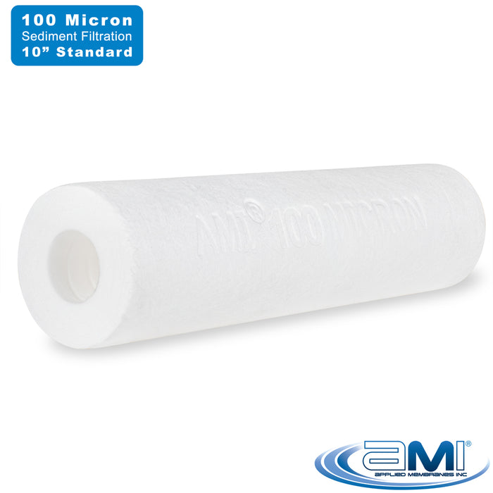 10" Sediment Water Filter | 100 Micron Filtration Rating | Melt-Blown Polypropylene Depth Filter