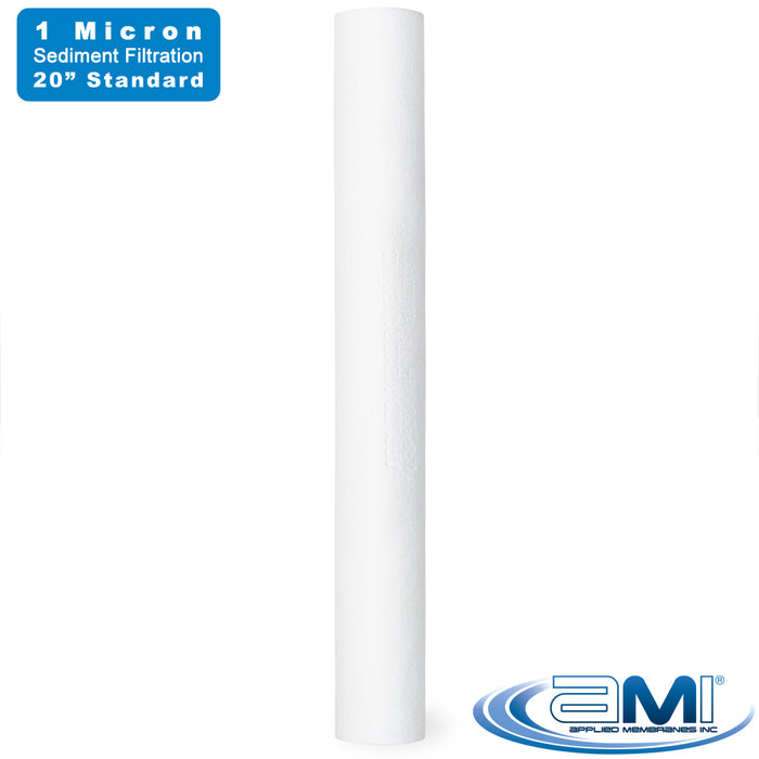 20" Sediment Water Filter | 1 Micron Filtration Rating | Melt-Blown Polypropylene Depth Filter