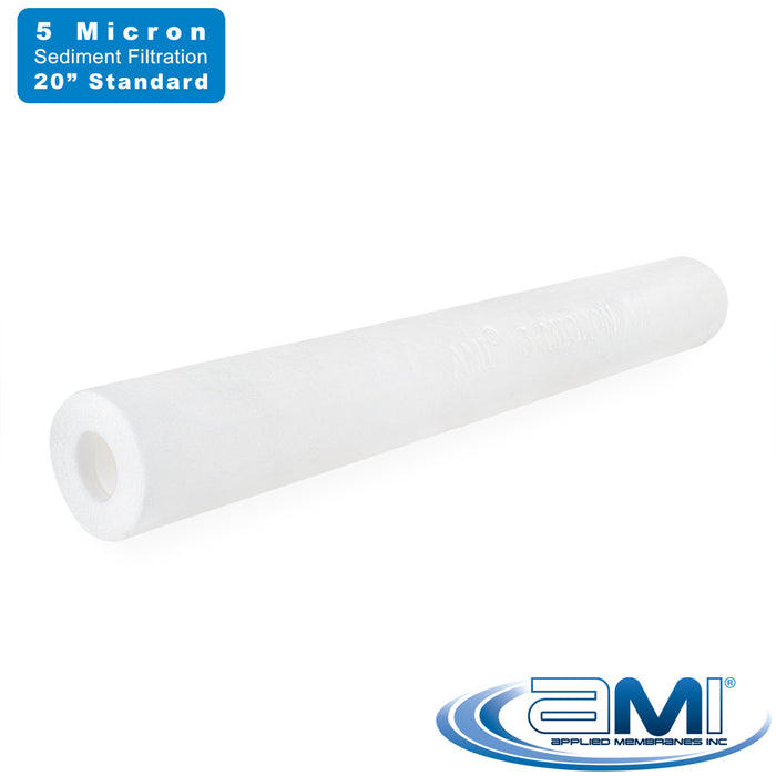 20" Sediment Water Filter | 5 Micron Filtration Rating | Melt-Blown Polypropylene Depth Filter