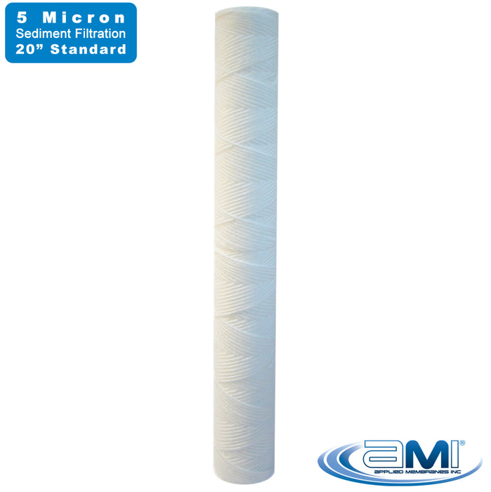 20" Sediment Water Filter | 5 Micron Filtration Rating | String-Wound Filter