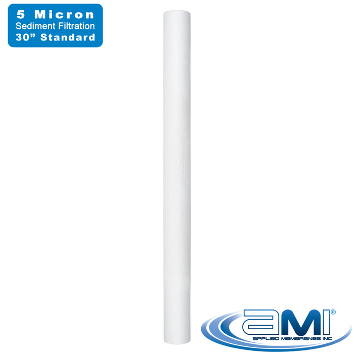 30" Sediment Water Filter | 5 Micron Filtration Rating | Melt-Blown Polypropylene Depth Filter