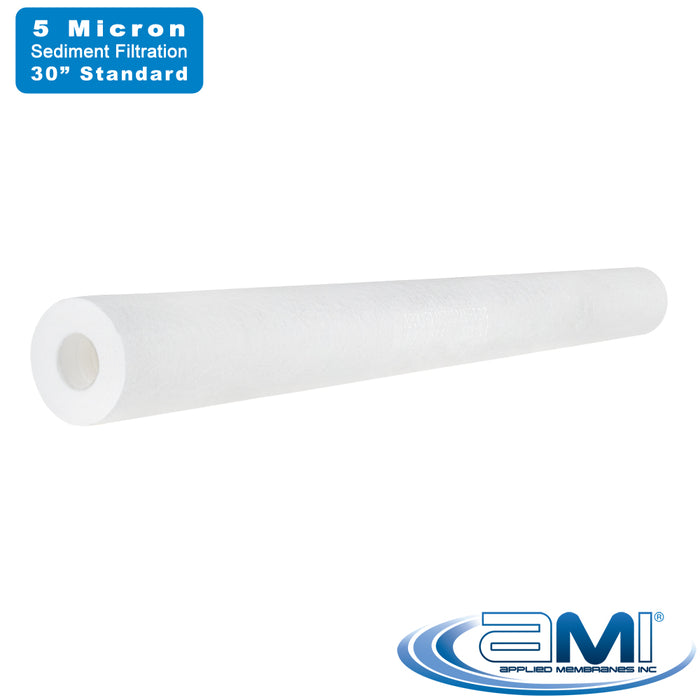 30" Sediment Water Filter | 5 Micron Filtration Rating | Melt-Blown Polypropylene Depth Filter