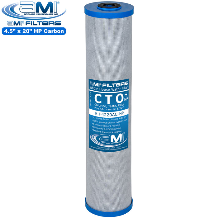 High Performance Carbon Block Filter Cartridge | Chlorine, Taste, Odor & Advanced Chemical Adsorption | For 20" Big Blue Housing