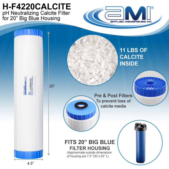 20" Standard | Calcite Neutralization Filter | For Raising Alkalinity in Low pH Water