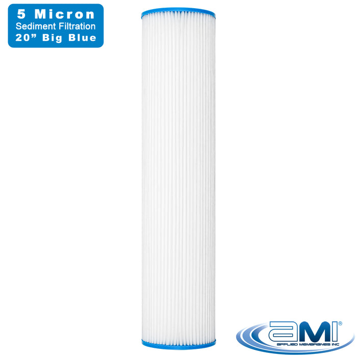 Pleated Sediment Water Filter | 20" Big Blue | 5 Micron Water Filtration Rating