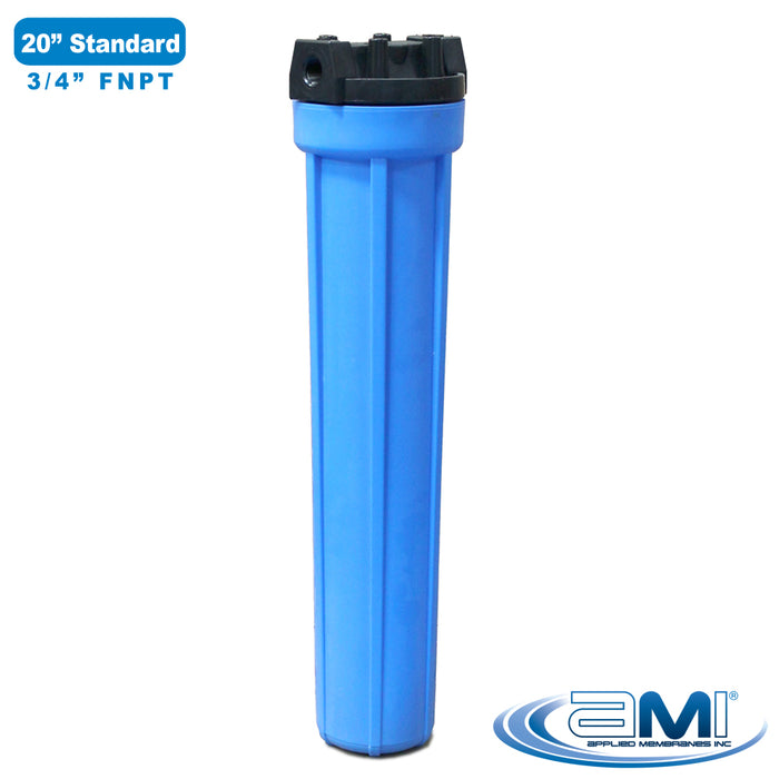 Filter Housing for 20-Inch Water Filter | 3/4" In/Out | No Pressure Relief | 20" Standard