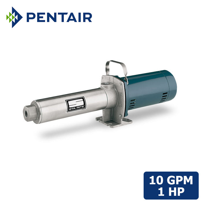 Sta-Rite Booster Pump | 10 GPM, 1 HP, 208-230v, 1 Phase | Stainless Steel 10 Stage | Pump for RO Water Treatment System