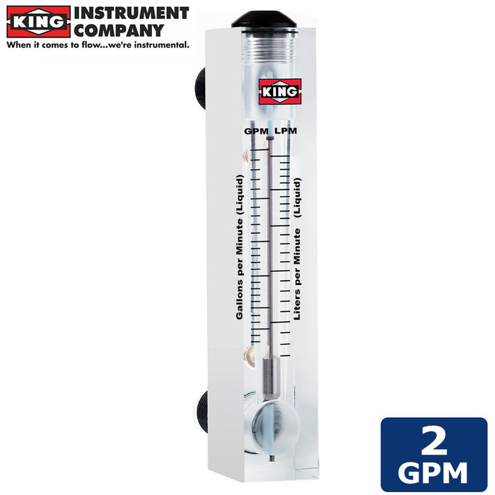 2 GPM Flow Meter | Panel Mount | King 75202105C-06 Rotameter Flowmeter