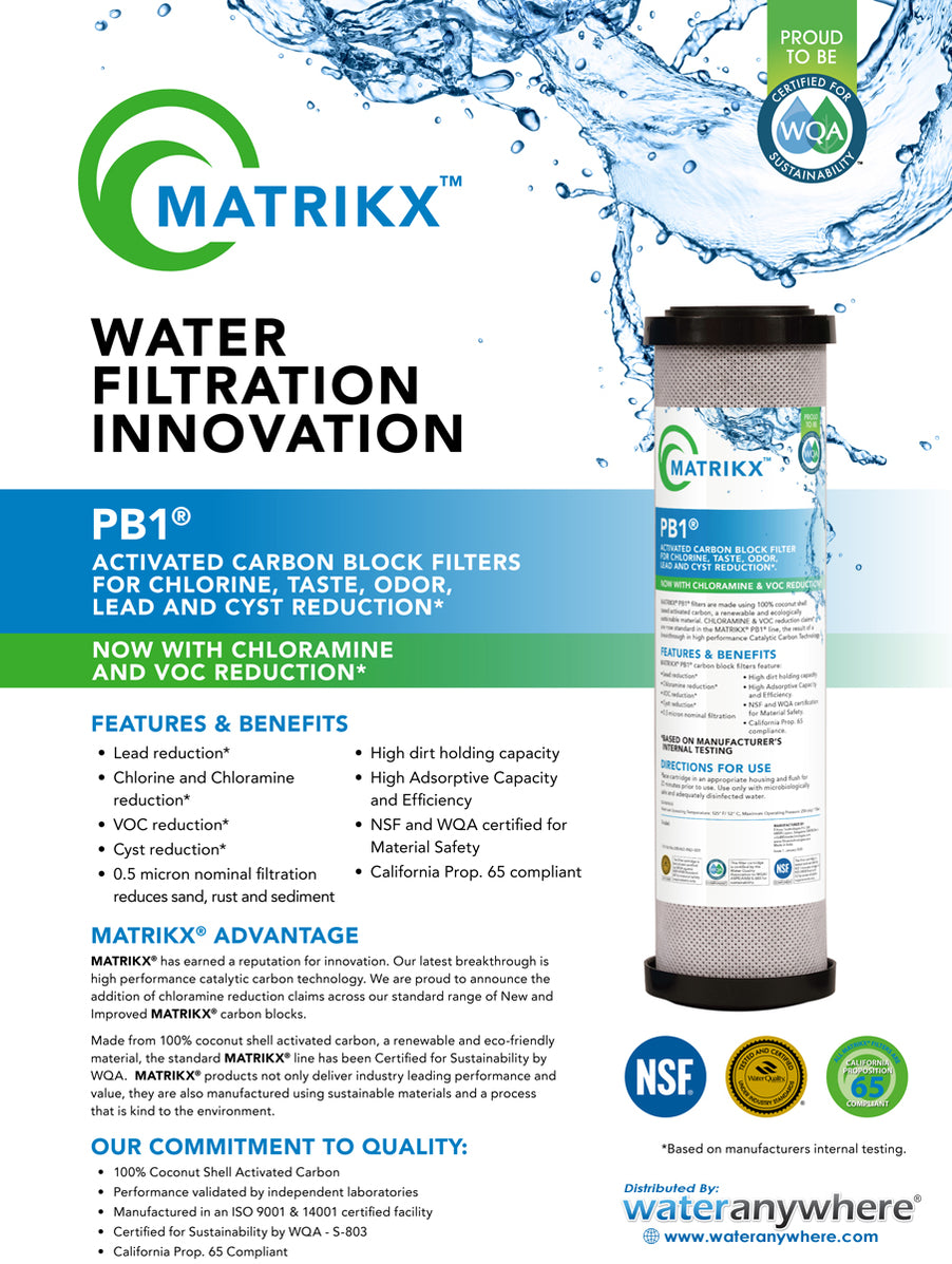 Matrix Pb 06-450-10-MATRIKX KX MATRIKX PB1 Carbon Filter | Lead & Cyst Reduction ...