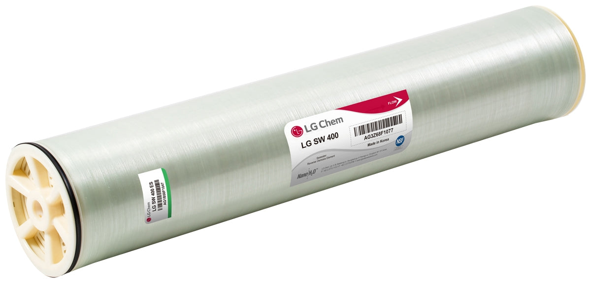 8"x40" Seawater | 13,700 GPD | 800 psi | 99.8% Rej | 400 ft2 | LG Chem RO Membrane