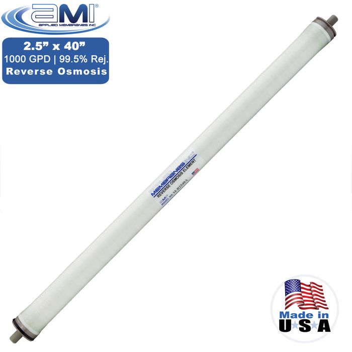 2.5" x 40" | 1,000 GPD | FRP Wrapped | Commercial Brackish RO Membrane | Applied Membranes