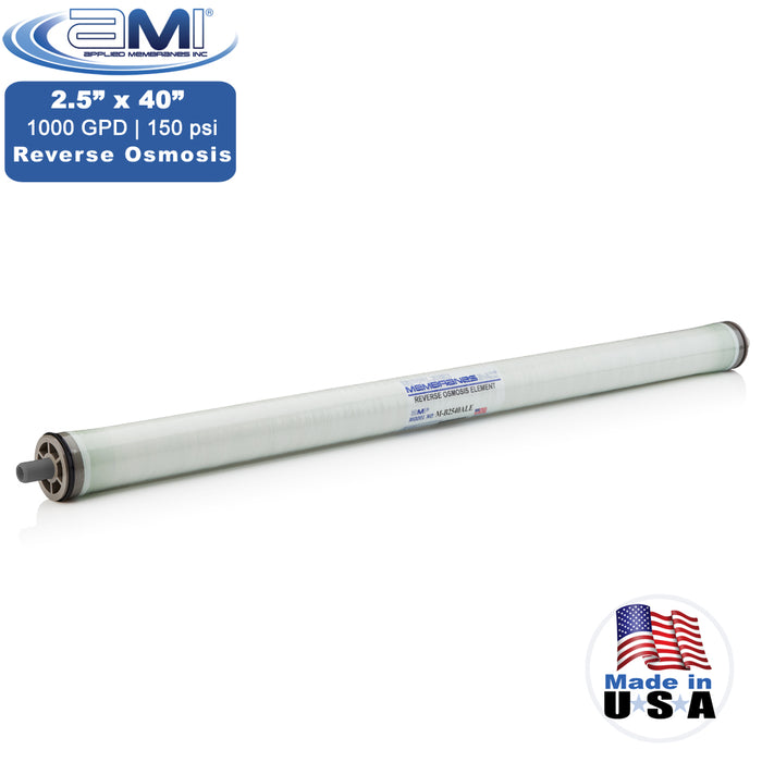 2.5" x 40" | 1,000 GPD at 150 PSI | FRP Wrapped | Low Energy Commercial RO Membrane | Applied Membranes