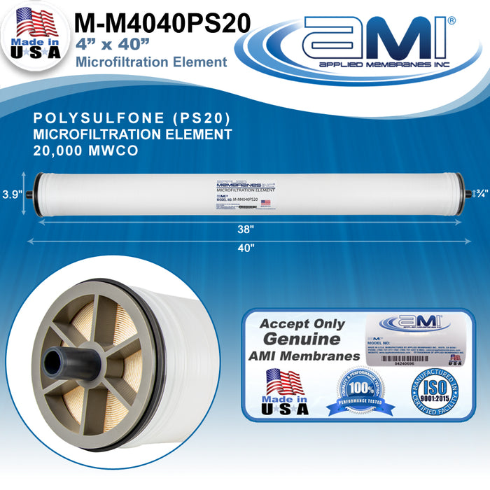 4" x 40" |PS Microfiltration Membrane Element | Polysulfone MF